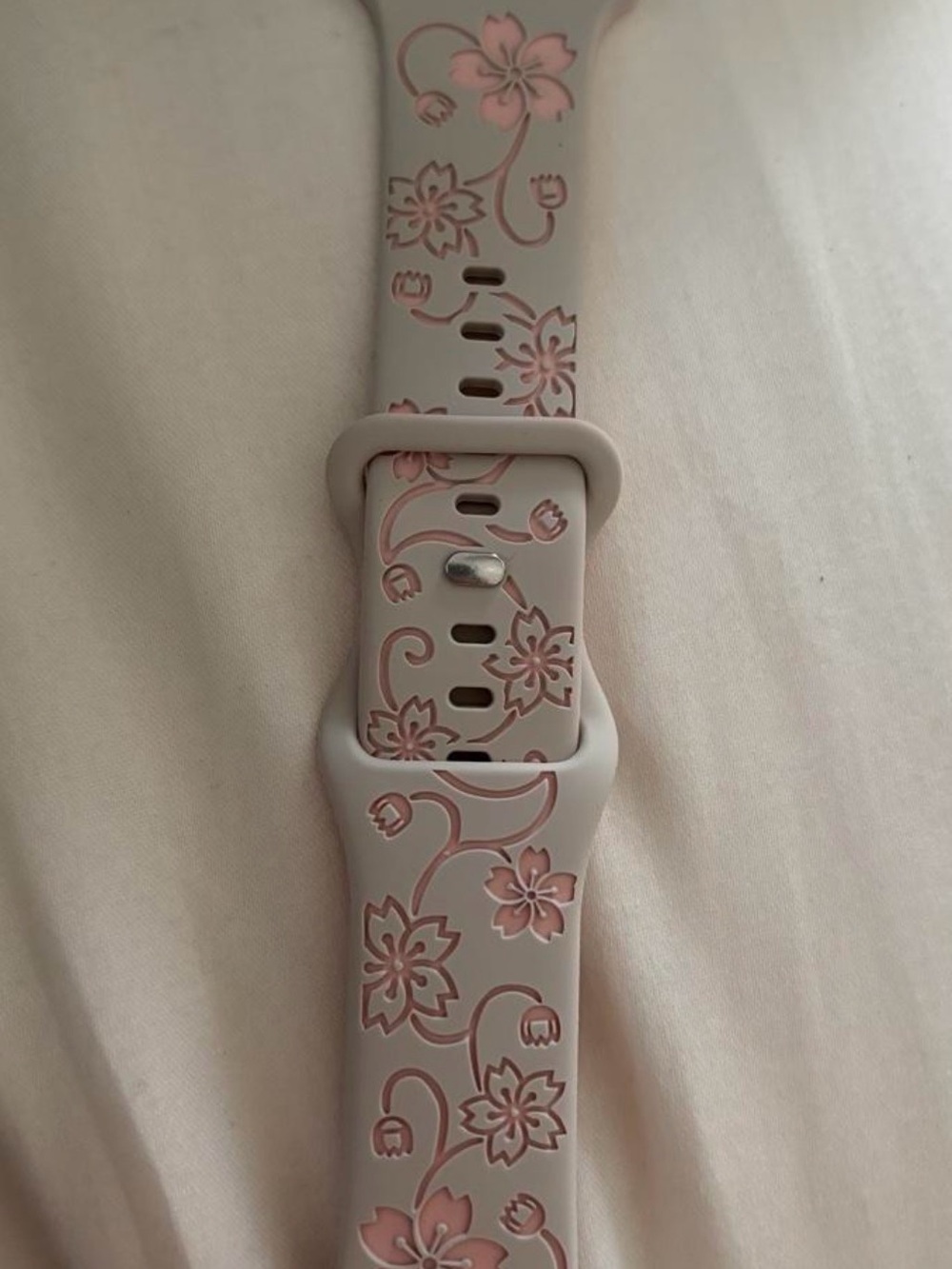 & Other Stories Blush Pink Floral Silicone Watch Strap